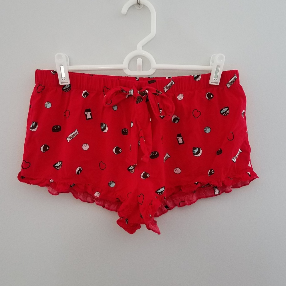 Forever 21 red chocolate graphic shorts medium
